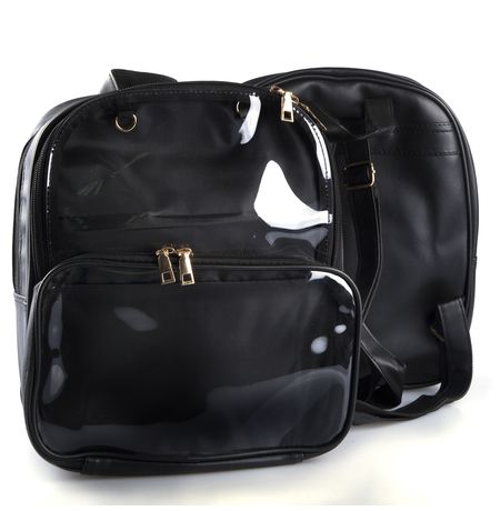 Рюкзак с прозрачными вставками, черный