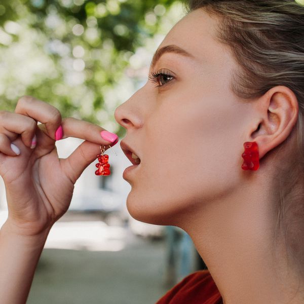 Серьги Мармеладные мишки, оранжевый изображение 2