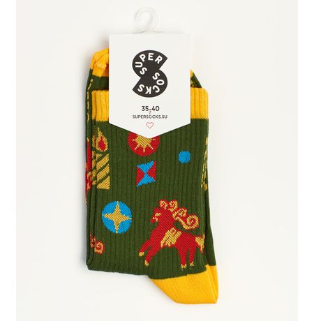 Носки SUPER SOCKS Коняшка зеленые (размер 35-40) изображение 2