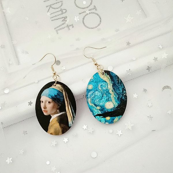 Серьги Ван Гог Звездная ночь изображение 2