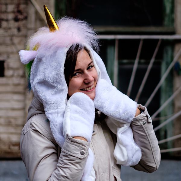 Шапка-шарф Единорог с радужной гривой (Unicorn)