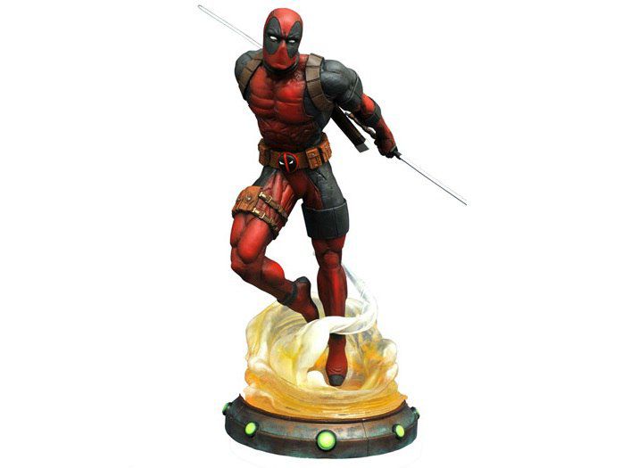 Фигурка Дэдпул с катанами в огне - Диорама (Deadpool - Diorama Marvel Gallery)