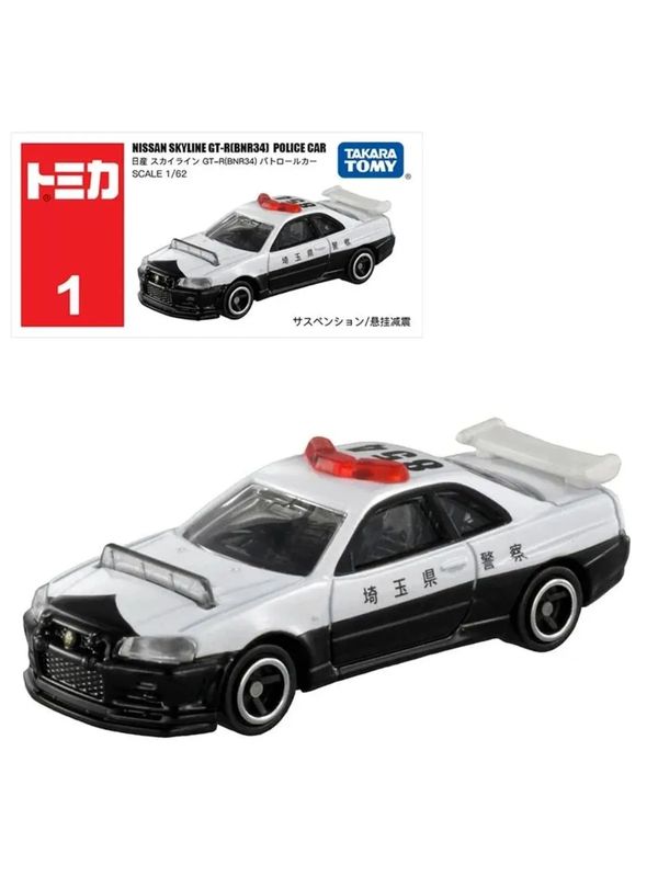 Коллекционная металлическая Die Cast модель Takara Tomy - Nissan Skyline GT-R BNR34 Police Car, 1:62 изображение 3