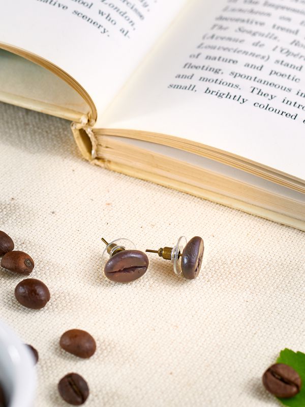 Серьги Кофе зерно, гвоздики