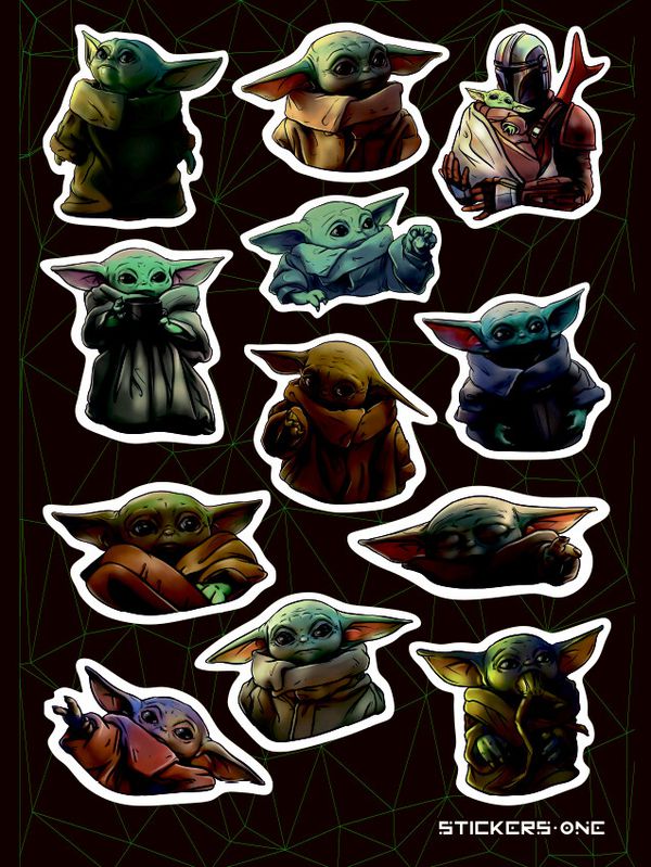 Набор стикеров Звездные войны - Малыш Йода (Star Wars - Baby Yoda)