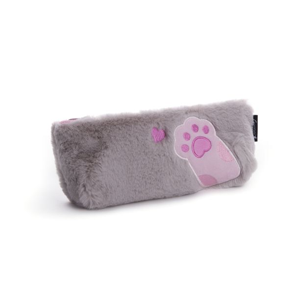 Пенал Пушистый Лапка кота, серый