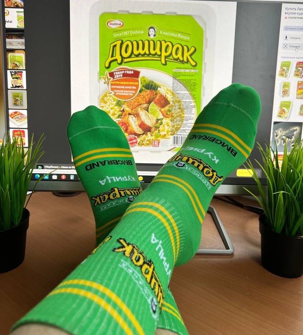 Носки Дошик Курица (размер 40-45), зеленый, BOOOMERANGS