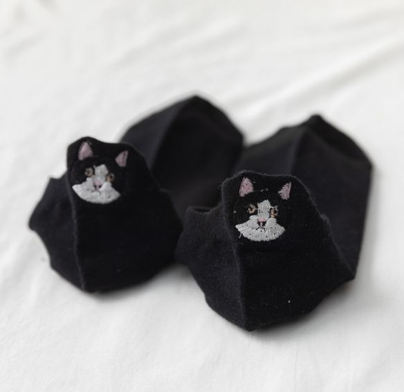 Носки Котик - Черно-белый