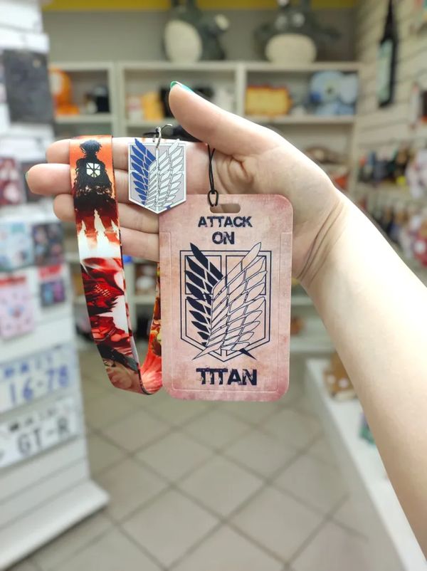Картхолдер Атака На Титанов - Attack On Titan, пластик 11х6,8 см, 48 см изображение 4