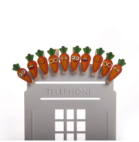 Декоративные прищепки Морковки с мордочками, 10 шт