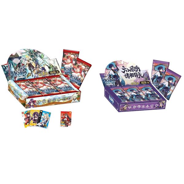 Коллекционные карточки Genshin Impact Категория А 6 штук в бустере Tier 1 (Геншин Импакт)