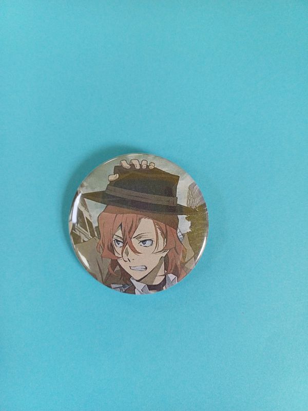 Значок Накахара Чуя - Великий из бродячих псов (Bungou stray dogs), 4,5 см