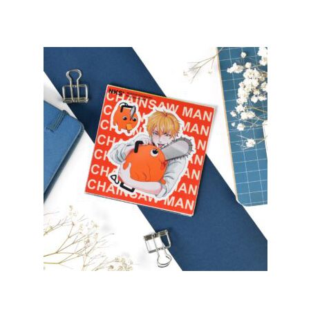 Наклейка Человек-Бензопила - Дэнджи и Почита, стикер NKS card