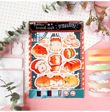 Набор стикеров Собаки - Акита-Ину, mini