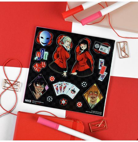 Наклейки Безумный Азарт (Kakegurui), стикеры NKS Q-Pack