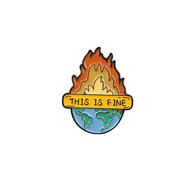 Значок This is fine Мир в огне
