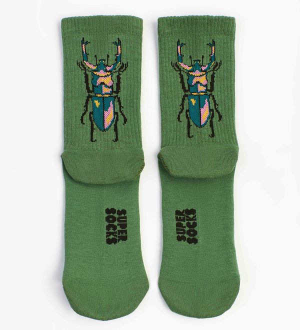 Носки SUPER SOCKS Скарабей, оливковый (размер 35-40)