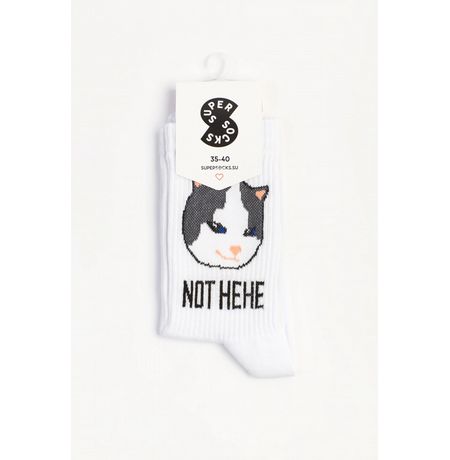 Носки SUPER SOCKS Кот Not hehe/hehe (размер 35-40)