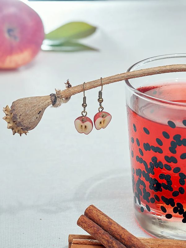 Серьги Яблоко половинки изображение 4