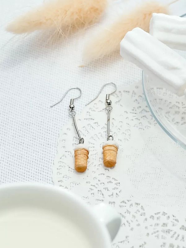 Серьги Вафельный стаканчик изображение 2