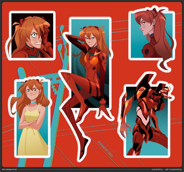 Стикеры Евангелион Аска (Eva)