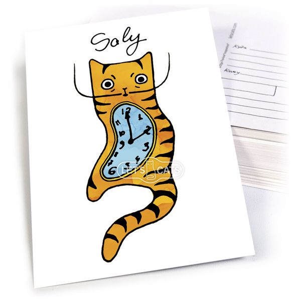 Почтовая открытка Кот - Сали Let's Cat