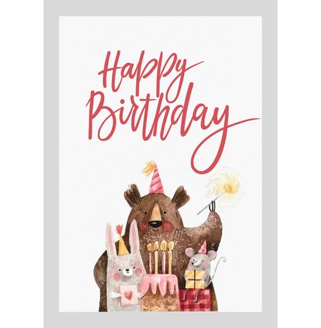 Открытка Звери - Happy Birthday