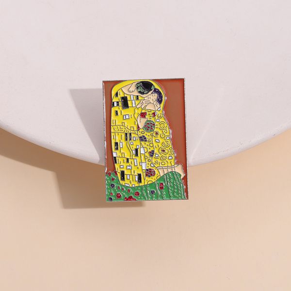 Значок Густав Климт Поцелуй (пин, металл) изображение 3