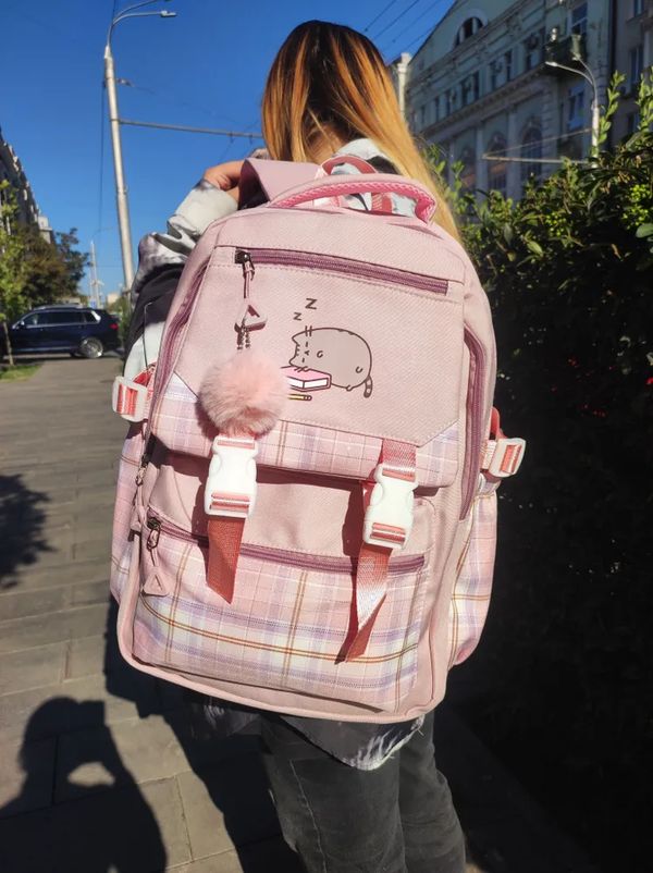 Рюкзак Кот Пушин (Pusheen Cat) розовый 45х30х13 см изображение 2