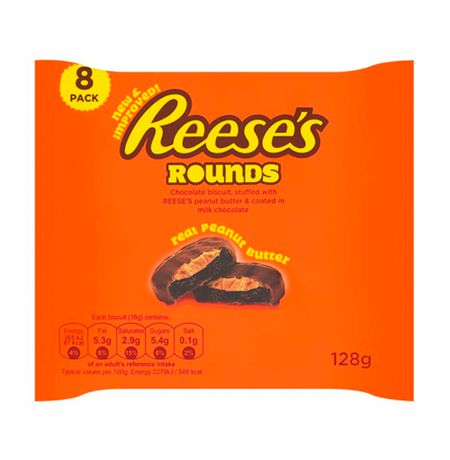 Reese's Rounds 8 packs шоколадные печеньки с арахисовой пастой 128 гр