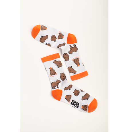 Носки SUPER SOCKS Капибара, белые (размер 40-45)