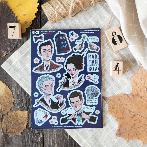 Наклейки Доктор Кто (Doctor Who), стикеры NKS Mini