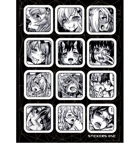 Набор стикеров Аниме Ахегао (Anime Ahegao)