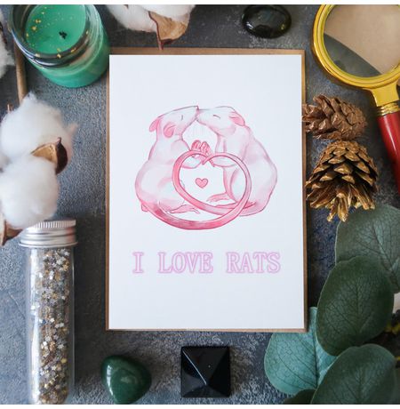 Открытка I Love Rats