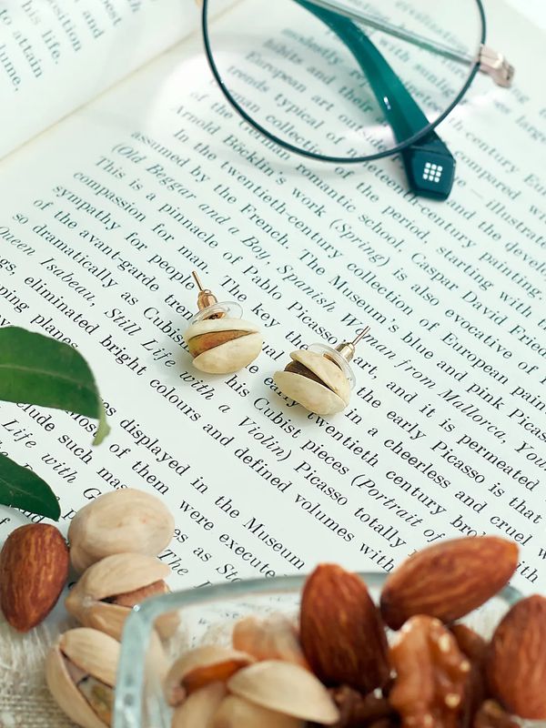 Серьги Фисташка, гвоздики изображение 2