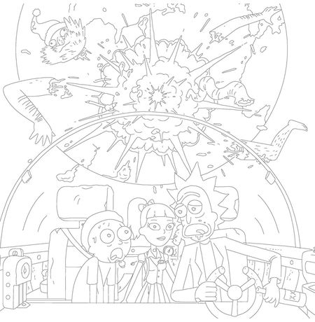 Рик и Морти. Официальная раскраска изображение 4