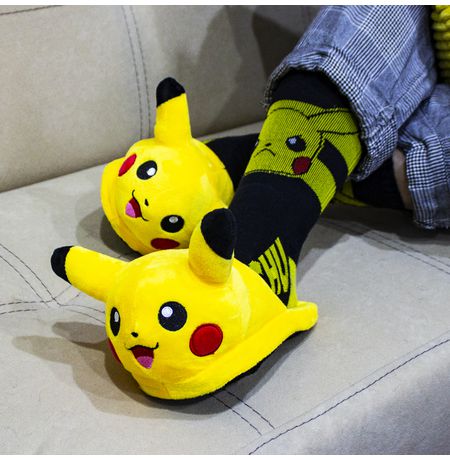 Тапочки Пикачу Покемон (Pikachu Pokemon) (Размер 38-41) УЦЕНКА изображение 2