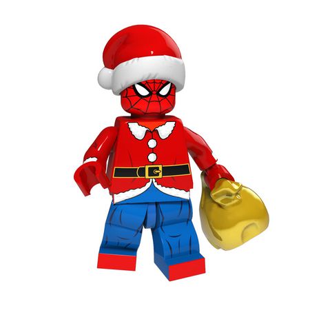 Мини-фигурка Новогодний Человек-Паук (Pogo Blocks - Spider-Man)