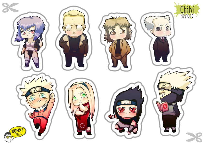 Набор наклеек Chibi Heroes