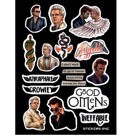 Набор стикеров Благие знамения (Good Omens)