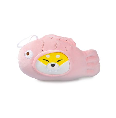 Мягкая игрушка Корги в костюме рыбы, розовый