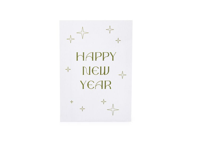 Открытка Happy New Year, звёздочки