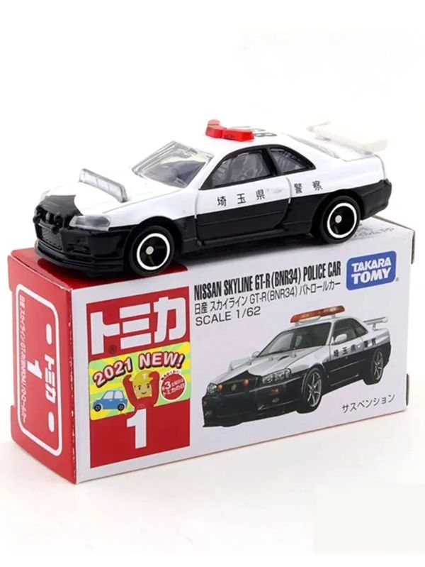 Коллекционная металлическая Die Cast модель Takara Tomy - Nissan Skyline GT-R BNR34 Police Car, 1:62