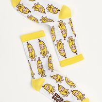 Носки SUPER SOCKS Кот-банан мем - Banana cat (размер 40-45)