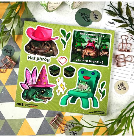 Наклейки Мемные лягушки, стикеры NKS Q-Pack