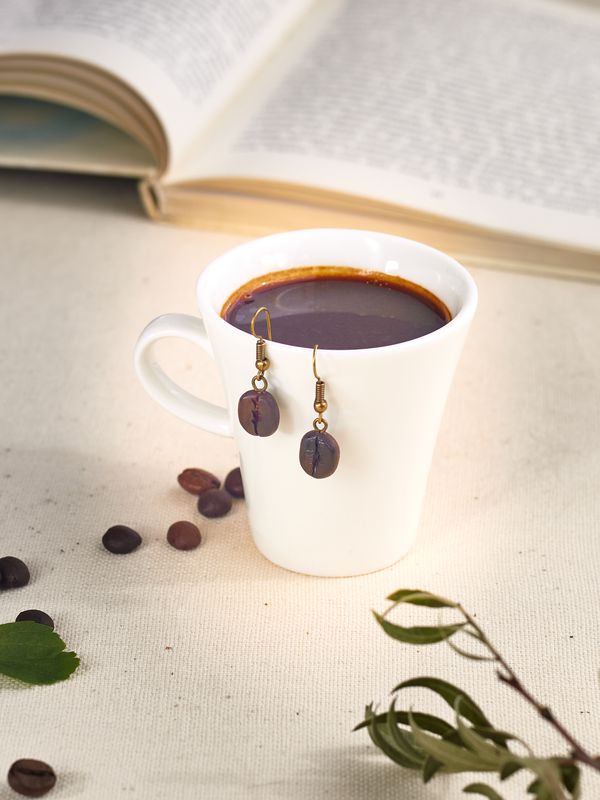 Серьги Кофе зерно