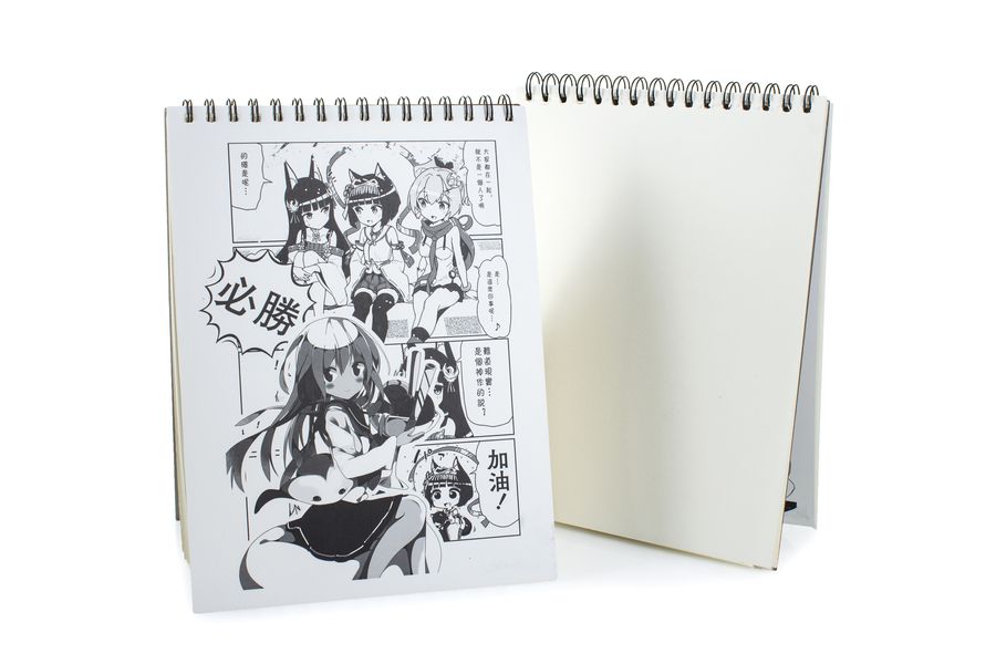 Скетчбук Аниме - Девушка с едой, страница манги