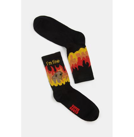 Носки SUPER SOCKS Мем This is fine (размер 35-40)