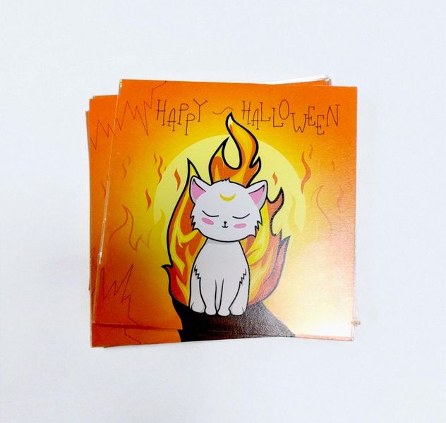 Открытка Happy Halloween 10х10 Катей в домике