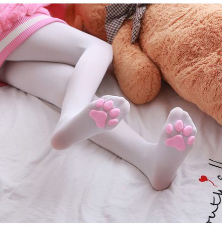 Чулки Кошачьи лапки, белый изображение 2